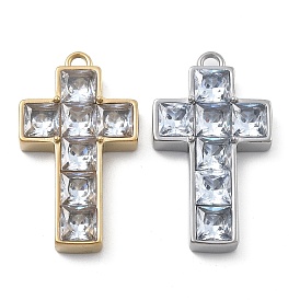 304 микро нержавеющей стали прокладывать Цирконом подвески, крестик, ионное покрытие (ip)