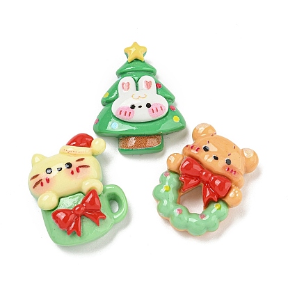 Рождественские животные декодируют кабошоны, форма медведя/кролика/кошки