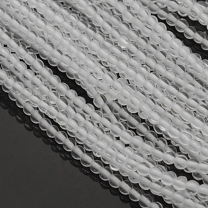 Природный кристалл кварца круглые бусины пряди, 3 мм, отверстие : 1 мм, около 137 шт / нитка, 15.7 дюйм