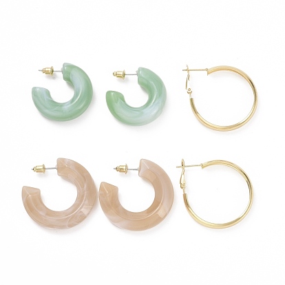 Серьги-гвоздики в форме буквы "c", серьги-кольца из полимера, открытые серьги-кольца для женщин, золотые