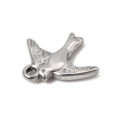 304 Stainless Steel Pendants, Swallow Charms