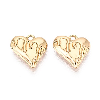 Латунные подвески, сердце, без никеля 