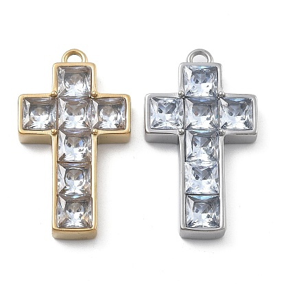 304 микро нержавеющей стали прокладывать Цирконом подвески, крестик, ионное покрытие (ip)