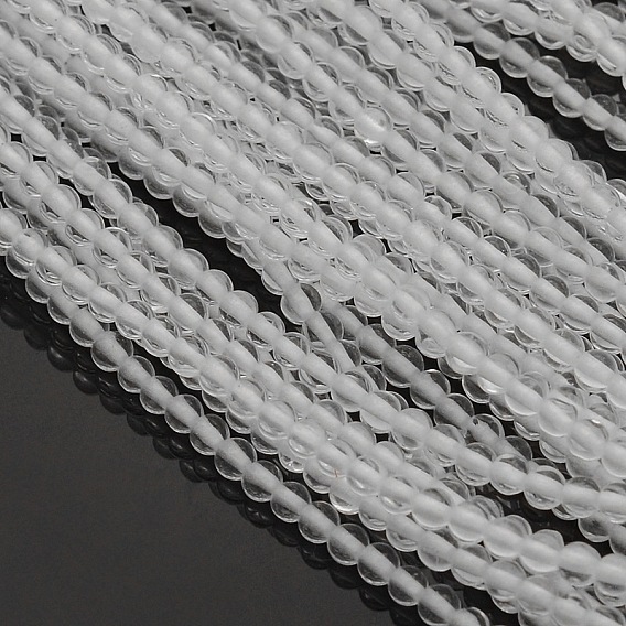 Природный кристалл кварца круглые бусины пряди, 3 мм, отверстие : 1 мм, около 137 шт / нитка, 15.7 дюйм