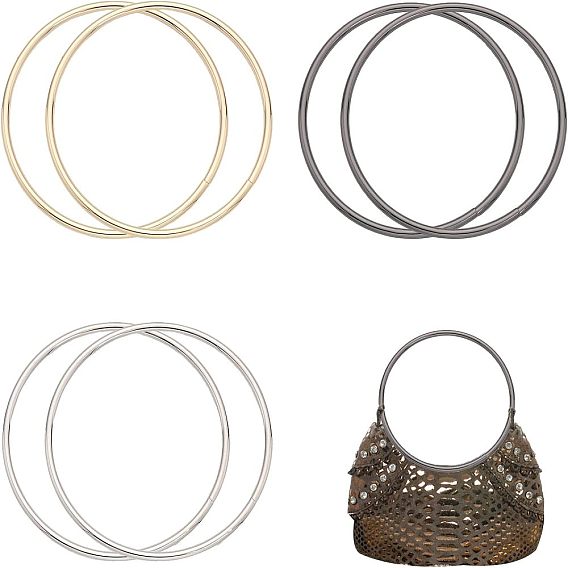 6шт 3 цвета железные ручки для сумок, для сумок ручной работы замена ручек портмоне, круглые кольца