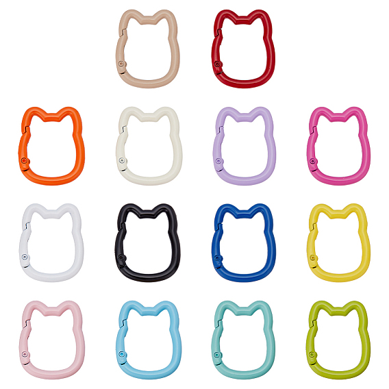 14 шт. 14 цвета краска для выпечки цинковый сплав пружинные затворные кольца, форма кошки