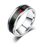 Mood Ring, Titanium Steel Temperature Monitor Finger Ring, Body Temperature Display Ring