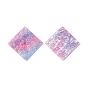Acrylic Disc Big Pendants, with Glitter Powder, Imitation Gemstone Style, Rhombus