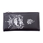 PU Leather Long Wallets with Zipper, Retro Gothic Skull Style Clutch Bag for Men Women