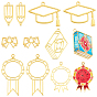 24Pcs 6 Style Alloy Open Back Bezel Pendants, For DIY UV Resin, Epoxy Resin, Pressed Flower Jewelry, Mixed Shapes