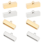 8pcs 2 couleurs 304 embouts de cordon en acier inoxydable, embouts, rectangle