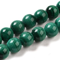 Malachite naturelles brins de perles, ronde