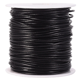 1 рулон шнура из коровьей кожи, кожаный шнур ювелирных изделий, ювелирные изделия DIY делает материал, круглые, окрашенные