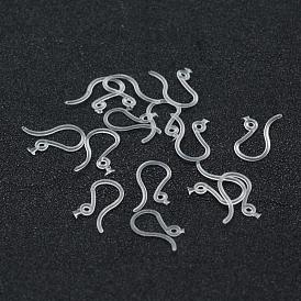 Eco-Friendly Plastic Earring Hooks, Ear Wire, with Horizontal Loop