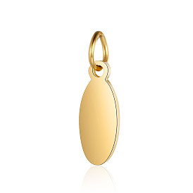 201 Stainless Steel Stamping Blank Tag Pendants, Mirror Polished Finish, Oval