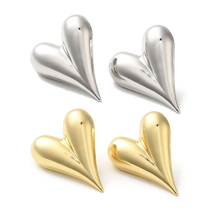 Латунные серьги-гвоздики для женщин, сердце