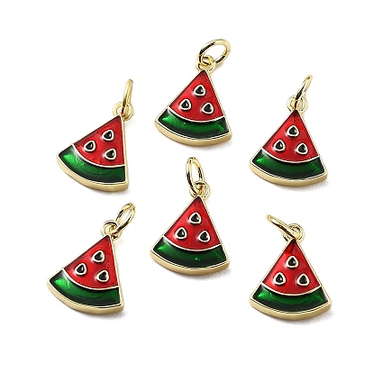 Латунь эмаль прелести, арбузное очарование, с целью перехода в кольце, стойки покрытие, долговечный, без свинца и без кадмия, реальный 18 k позолоченный