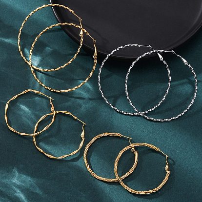 Серьги из 304 нержавеющей стали, Скрученное кольцо