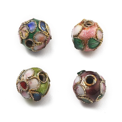 Бусины ручной работы перегородчатой, круглые