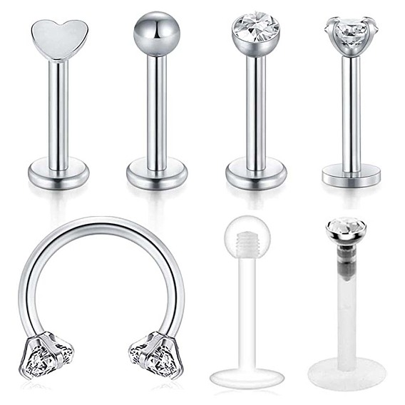 316 хирургическая нержавеющая сталь, хрустальные стразы 17 калиброванные безрезьбовые лабреты, пирсинг украшения для женщин мужчин