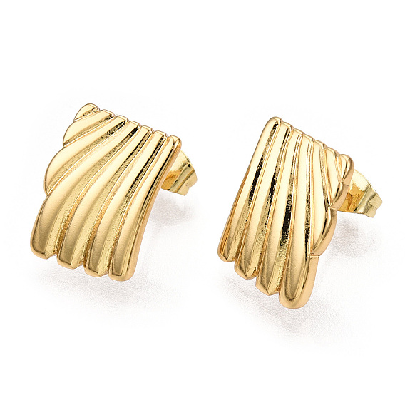 Rack Plating Brass Stud Earrings, Rectangle