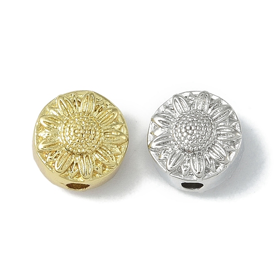 Стойки обшивки латунные бусины, долговечный, без свинца и без кадмия, плоские круглые с цветком