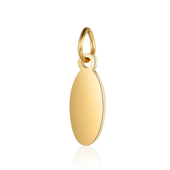 201 Stainless Steel Stamping Blank Tag Pendants, Mirror Polished Finish, Oval