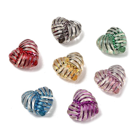 Прозрачные акриловые бусины, окрашенные спреем, сердце