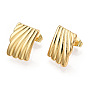 Rack Plating Brass Stud Earrings, Rectangle