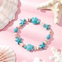 Браслеты из натуральных пресноводных бусин с морскими звездами и черепахами для женщин, с синтетическими бирюзовых бус
