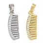Brass Micro Pave Clear Cubic Zirconia Pendants, Comb Charms