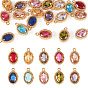 20 шт. 10 цвета 304 подвески из нержавеющей стали с микропаве из кубических цирконий, реальный 18 k позолоченный, овальные амулеты