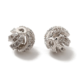 Латунные микро проложить кубического циркония бусы, долговечный, без кадмия и без свинца, круглые