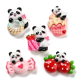 Panda Theme Opaque Resin Decoden Cabochons, Imitation Food, Panda