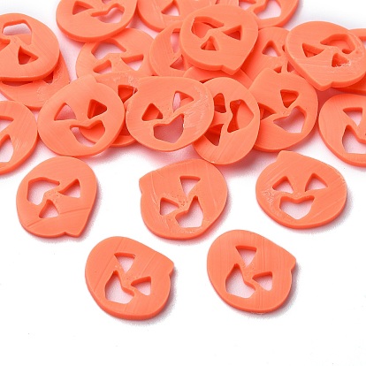 Кабошоны из полимерной глины ручной работы на тему Хэллоуина, тыква