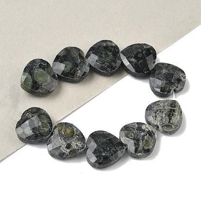 Натуральные пряди камбабы из яшмы, граненые, сердце