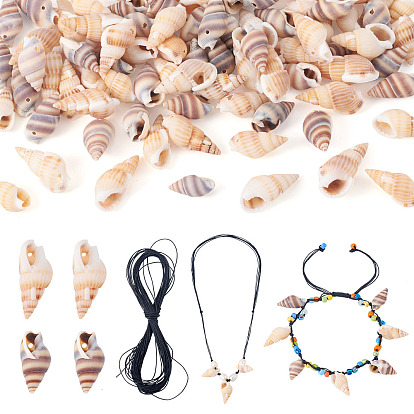 Наборы для самостоятельного изготовления браслетов/ожерельев, в том числе подвески из натуральных спиральных ракушек, воском хлопчатобумажная нить шнуры