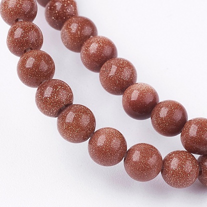 Synthetic Goldstone Bead Strands, Round