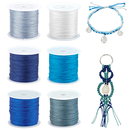 6 рулоны 6 цвета нейлоновый шнур с китайским узлом, нейлоновый шнур для изготовления украшений