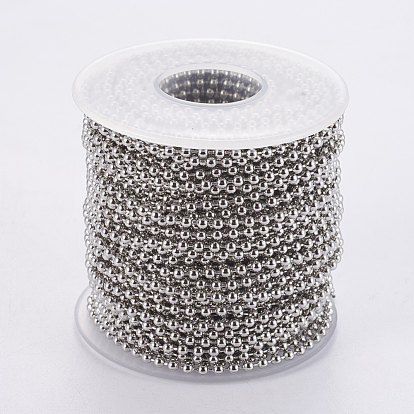 304 Stainless Steel Ball Chains, with Spool, Round
