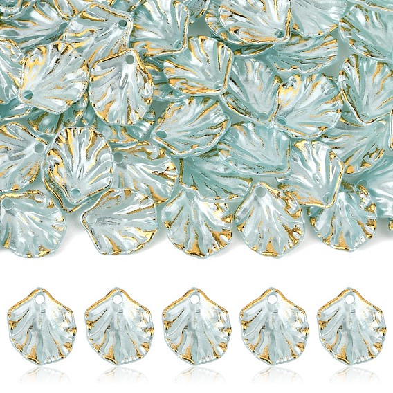 100 шт. Непрозрачные подвески из акрила, с золотым краем, подвески из цветочных лепестков