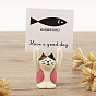 Resin Memo Photo Stand Holder, Card Note Clips, for Office Desktop Decoration, with Paper Card, Cat