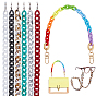 PandaHall Elite 7Pcs 7 Colors Acrylic Chain Purse Bag Handle & Eyeglasses Chains