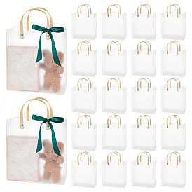 Прозрачные матовые пластиковые подарочные пакеты из ПВХ с зеленой лентой, на свадьбу день рождения детский душ, переработанные пакеты