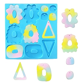 Irregular Mixed Shapes DIY Earring Silicone Molds, Resin Casting Molds, for UV Resin & Epoxy Resin Jewelry Making