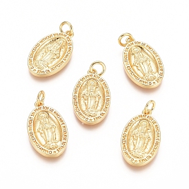 Латунные подвески, с прыжковых колец, овальные