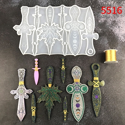 Knife Shape Silicone Display Decoration Molds, Resin Casting Molds, for UV Resin, Epoxy Resin Craft Making