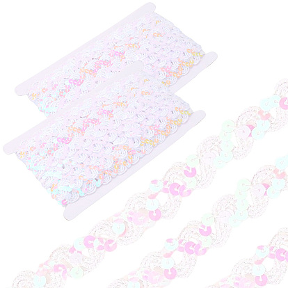 2 шт. полиэстеровые бусины-пайетки, блестки бисер, Аксессуары для орнаментов, рулон с пайетками, волна