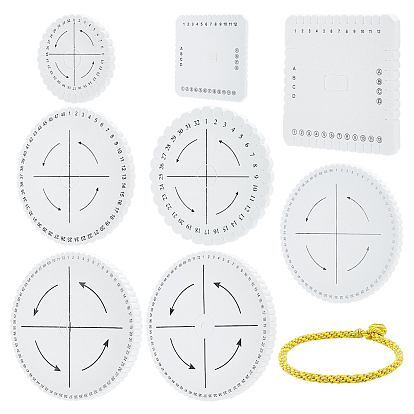 8шт 8 стиль пенопластовый браслет вязание лоток, Плетеный канат из ниток ручной работы, дисковая оплетка