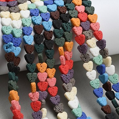 Синтетические бусины из лавы, окрашенные, сердце